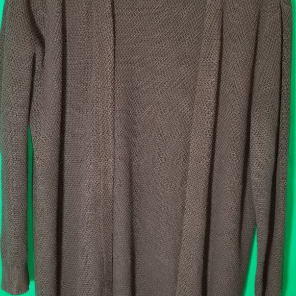Forever 21 Mens XL Cardigan Open Front Olive Green No Button Grandpa Retro - Picture 3 of 5